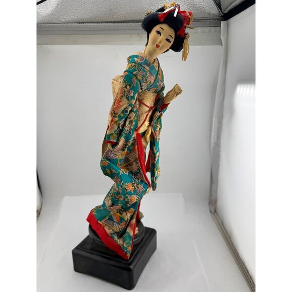 Vintage Japanese Geisha Doll Rotating Music Box Figure